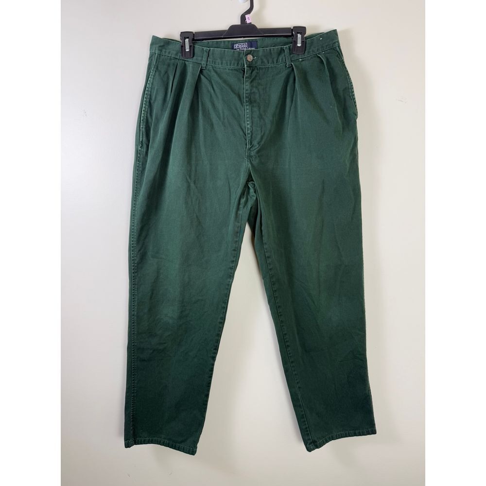 Vintage Polo Ralph Lauren Chino Pants Mens 36x31 Green Trousers